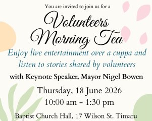 Volunteers Morning Tea - Timaru