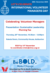 Celebrating Mid-Canterbury Volunteer Managers - Ashburton