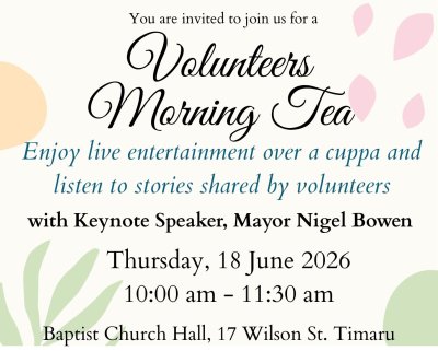 Volunteers Morning Tea - Timaru