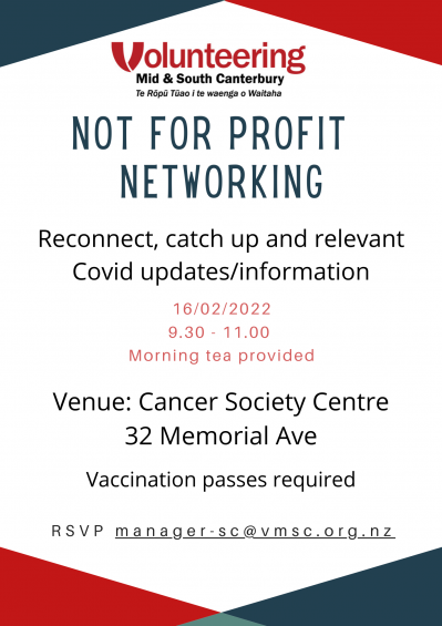 Not For Profit Networking South Canterbury