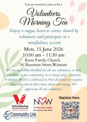 Volunteers Morning Tea - Waimate