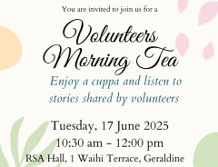 Volunteers Morning Tea - Geraldine
