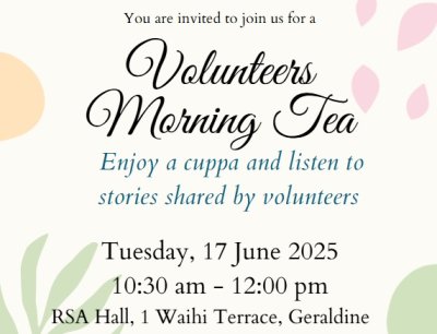 Volunteers Morning Tea - Geraldine