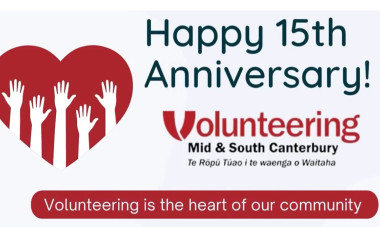 Volunteering Mid & South Canterbury celebrating its 15th Year Anniversary